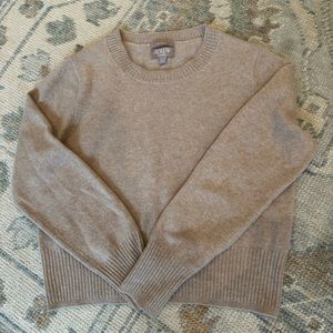 J Crew tan cashmere sweater (cropped fit)